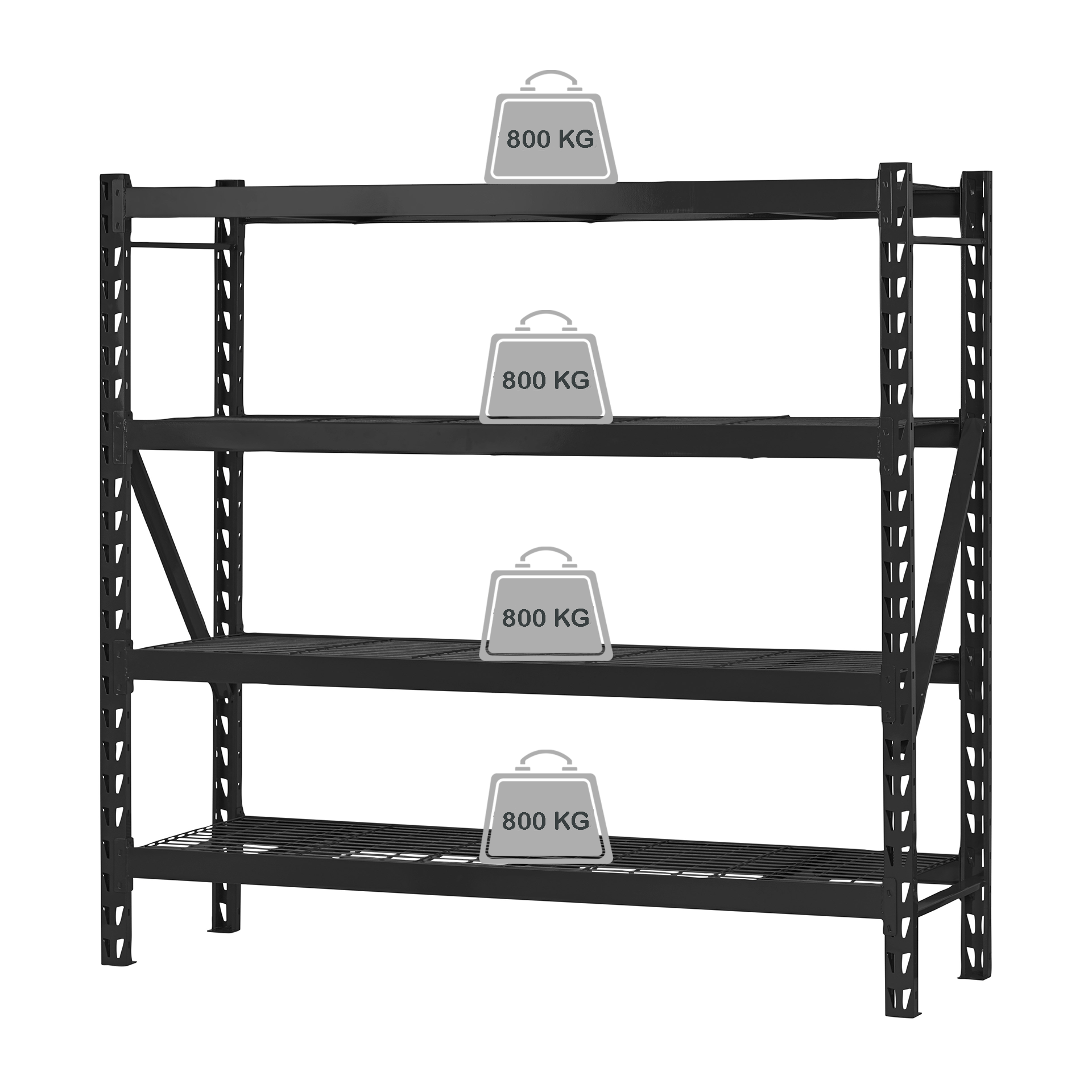 Metallist hoiuriiul, 183 x 196 x 61 cm, 800 kg, must 30