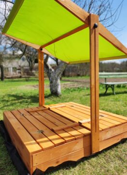Immutatud puidust liivakasti varikatus 120×120 cm, roheline 5 Immutatud puidust liivakasti varikatus 120×120 cm, roheline 15
