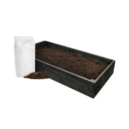Puidust peenrakast Bonus Orbis 160x80x27 cm koos biomulla ja geotekstiiliga, must