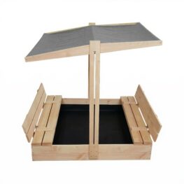 Puidust liivakast HATIS, 120 × 120 cm, halli katusega 1 Puidust liivakast HATIS, 120 × 120 cm, halli katusega 11